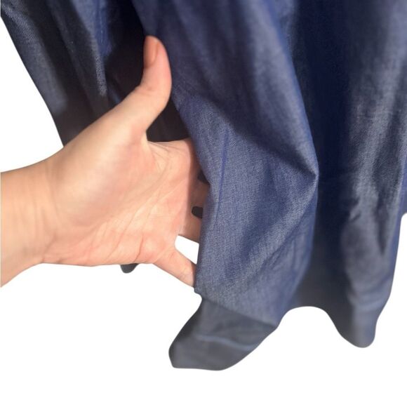 Ldt Womens Chambray Ruffled V-Neck
1/2 Button Up Shirt Shift Dress 10
Medium - Picture 4 of 14